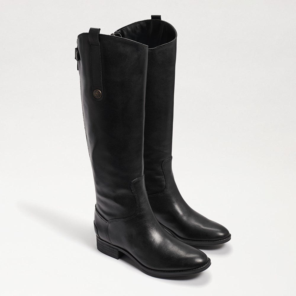 Sam Edelman Women’s PENNY Leather Riding Boot 9 Full Zip Back Snap